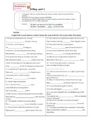 English Worksheet: PET writing1 practise