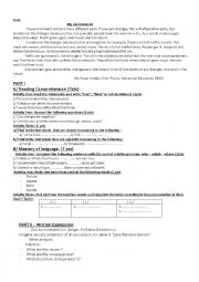 English Worksheet: reading comprehension