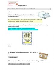 English Worksheet: PET writing3 practise