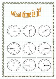 What time is it? worksheet