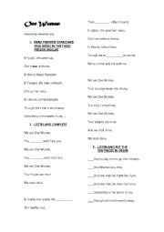 English Worksheet: One woman