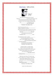 English Worksheet: Elvis Presley: Jailhouse Rock