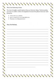 English Worksheet: Letter of complaint