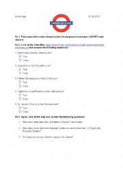 English Worksheet: London Underground