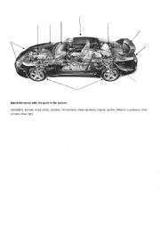 English Worksheet: Car parts qctivity