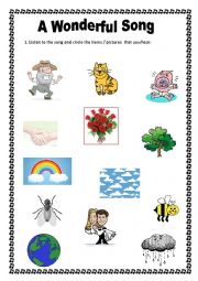 English Worksheet: What a Wonderful World