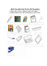 English Worksheet: School vocabulary