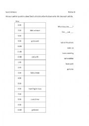 English Worksheet: Information Gap Schedule