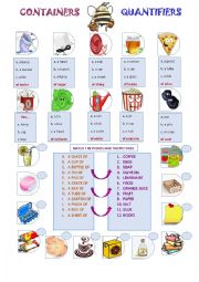 English Worksheet: Containers Practice