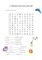 English Worksheet: Comparatives croosword