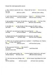 English Worksheet: future tenses