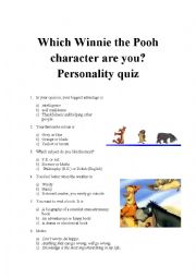 Which Winnie the Pooh character are you? Personality quiz part 2