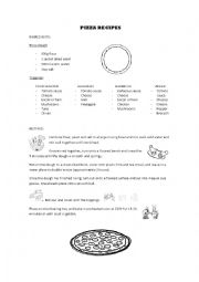 English Worksheet: Pizza recipe 1 (text)