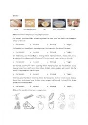 English Worksheet: Pizza recipe 2 (exercises)