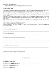 English Worksheet: 8th grade test