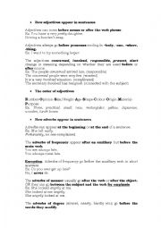 English Worksheet: Order of Adjectives and Adverbs