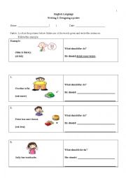 English Worksheet: Designing a poster for healthy eating