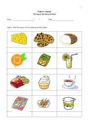 English Worksheet: Describing food