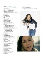 English Worksheet: If I Aint Got You : Alicia Keys