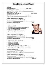 English Worksheet: Daughters - Song by John Mayer