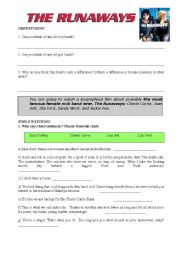 English Worksheet: The Runaways_Film Worksheet