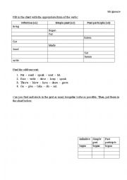 English Worksheet: irregular verbs