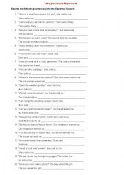 English Worksheet: Reported Speech