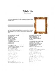 English Worksheet: This is Me- Song Demi Lovato