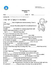 English Worksheet: will or going to