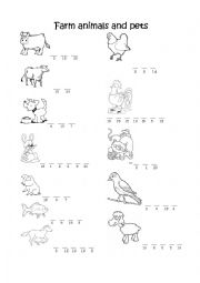 English Worksheet: farm animals and pets