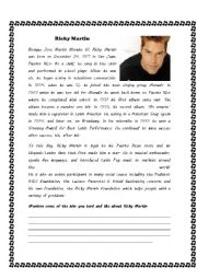English Worksheet: Ricky Martin