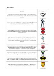 English Worksheet: Superheroes