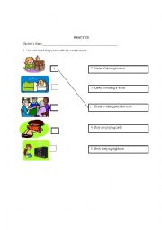 English Worksheet: PRESENT PROGRESSIVE