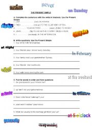 English Worksheet: Present Simple - Exercises