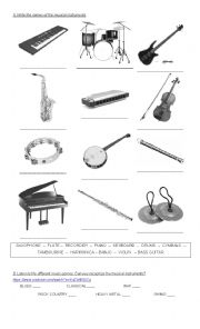 English Worksheet: Music! 