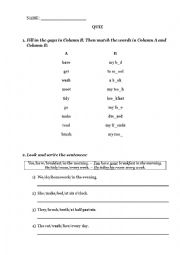 English Worksheet: Everyday activities