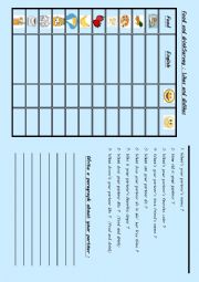 English Worksheet: Present simple speaking and writing activity