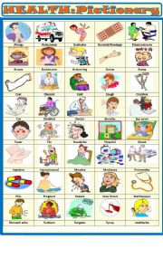 English Worksheet: Health : pictionary