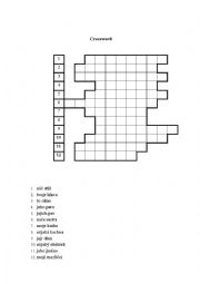 Crossword - possessive adjectives