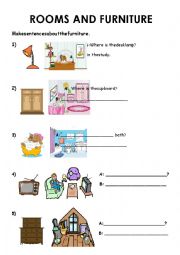 English Worksheet: Rooms and Furniture