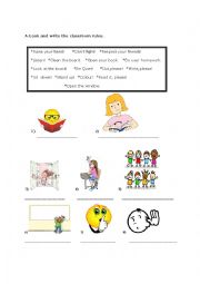 English Worksheet: Classroom rules-To Be-Colours 