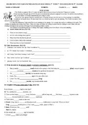 English Worksheet: test present simple present cont. part 1