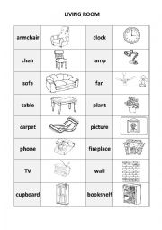 English Worksheet: Living room