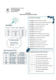 English Worksheet: Present Simple Interrogative form