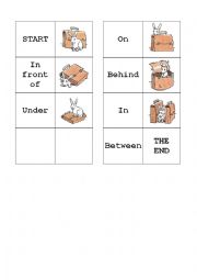 English Worksheet: Domino - Prepositions of Place