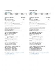 English Worksheet: Song: I feel good