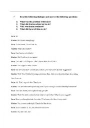 English Worksheet: advice dialogue