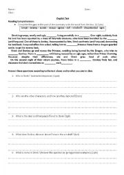 English Worksheet: Shrek