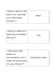 English Worksheet: Community Helpers Domino