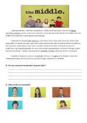 English Worksheet: The Middle Worksheet